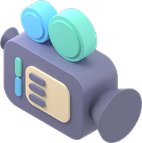 Video camera icon for AI video creation feature